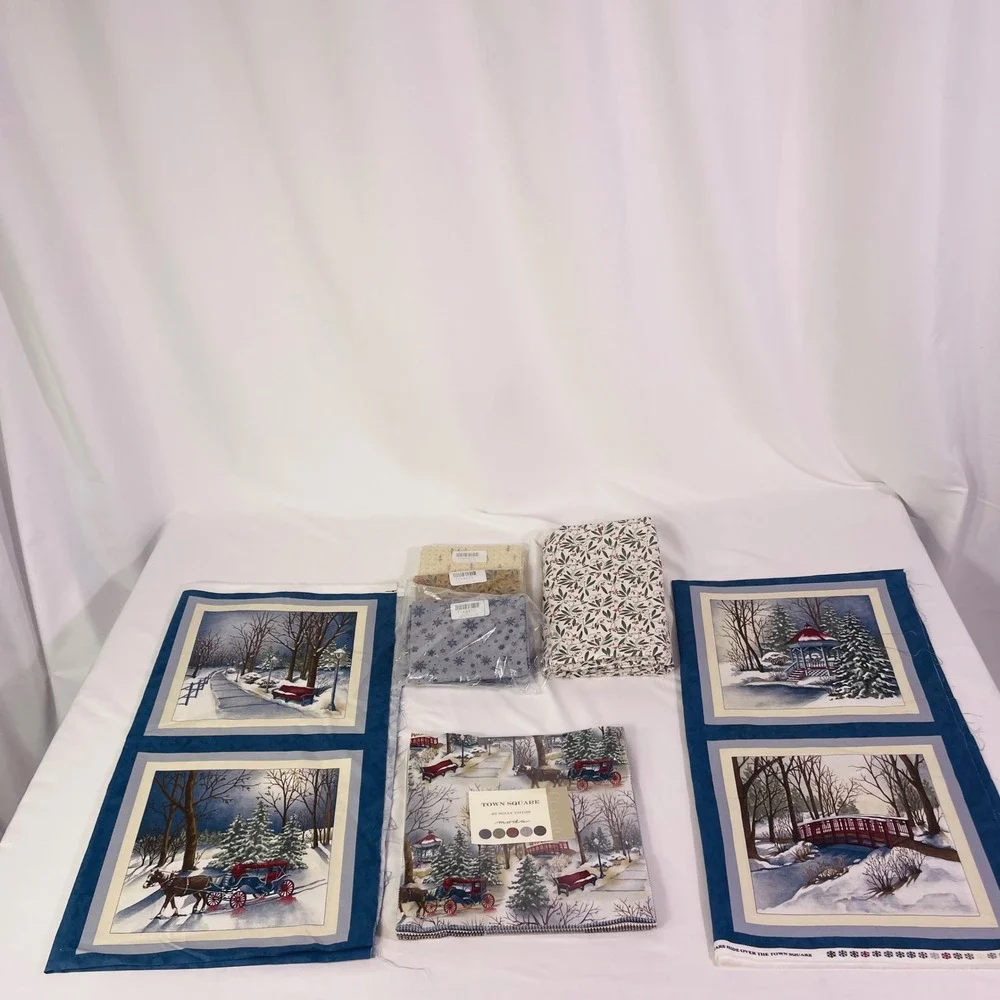 Moda‎ Town Square Fabric Bundle 9.75 yds Winter Christmas Quilt Kit Holly Taylor